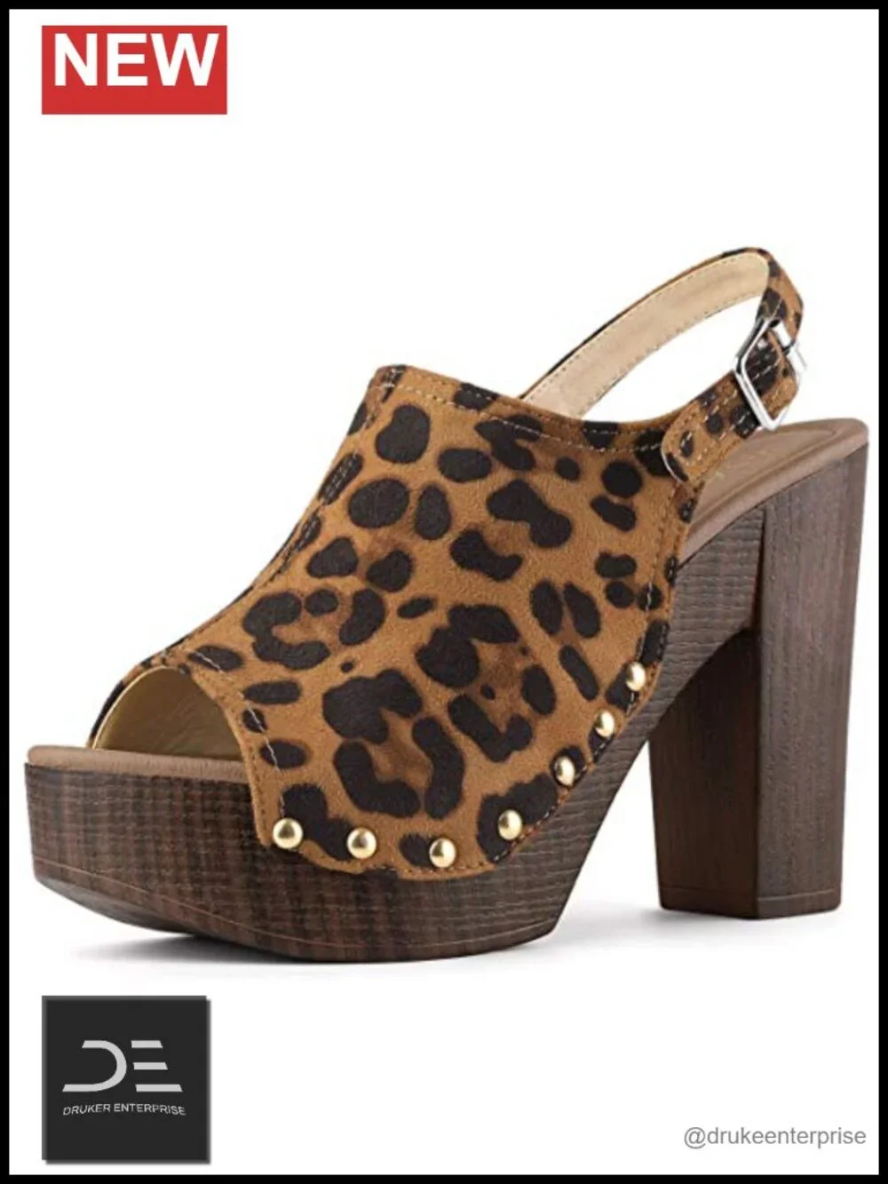 Faux Suede Open Toe Slingback Platform Chunky Heel Sandals